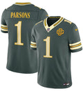 Men’s Green Bay Packers #1 Micah Parsons Dark Green 2026 F.U.S.E. Rivalries Collection Limited Stitched Football Jersey