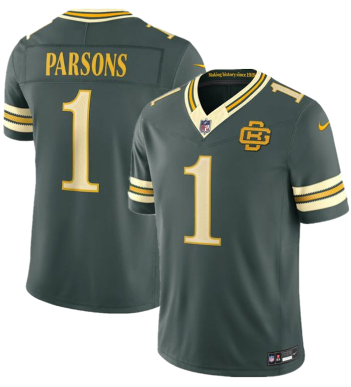 Men’s Green Bay Packers #1 Micah Parsons Dark Green 2026 F.U.S.E. Rivalries Collection Limited Stitched Football Jersey