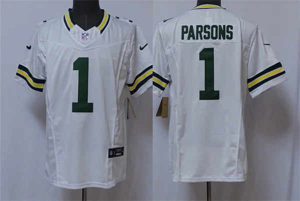 Mens Green Bay Packers #1 Micah Parsons Nike White F.U.S.E. Vapor Limited Jersey