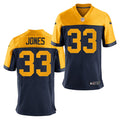 Mens Green Bay Packers #12 Aaron Jones Nike Navy Gold Retro Limied Jersey
