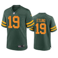 Mens Green Bay Packers #19 Danny Etling 2021 Green Alternate Retro Throwback Jersey