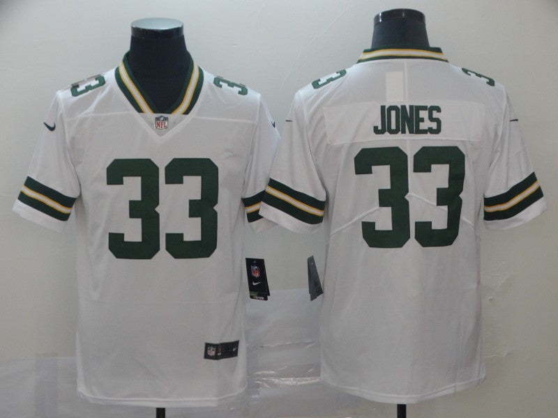 Men’s Green Bay Packers #33 Aaron Jones Player Nike White Game Football Jersey