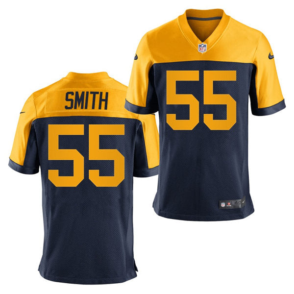 Mens Green Bay Packers #55 Za’Darius Smith Nike Navy Gold Retro Limied Jersey