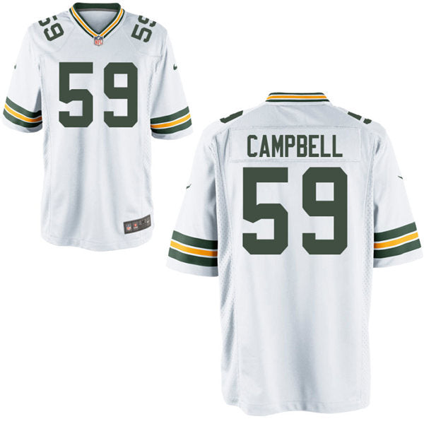 Mens Green Bay Packers #59 De’Vondre Campbell Nike White Vapor Limited Player Jersey