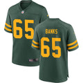 Mens Green Bay Packers #65 Aaron Banks  Nike Green Alternate Retro 1950s Throwback Limited Jersey