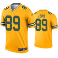 Mens Green Bay Packers #89 Marcedes Lewis Nike Gold Inverted Legend Jersey