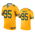 Mens Green Bay Packers #95 Devonte Wyatt  Gold Inverted Limited Jersey