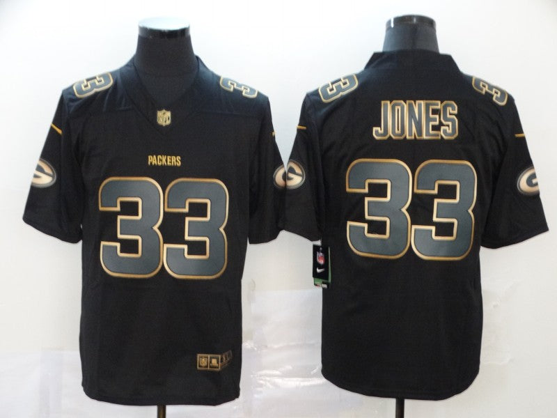 Men’s Green Bay Packers Aaron Jones #33 Black Jersey