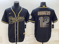 Men’s Green Bay Packers Aaron Rodgers #12 Black Jersey Joint Edition