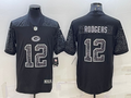 Men’s Green Bay Packers Aaron Rodgers #12 Black Retired RFLCTV Limited Jersey