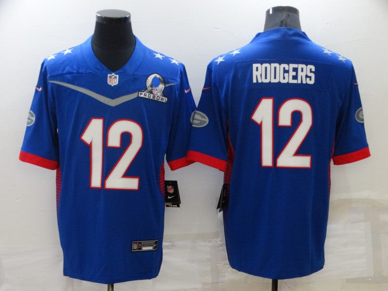 Men’s Green Bay Packers Aaron Rodgers #12 Blue ALL STAR Jersey