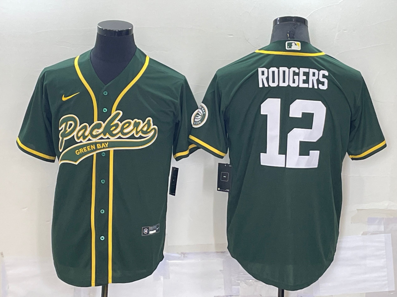 Men’s Green Bay Packers Aaron Rodgers #12 Green Jersey Joint Edition