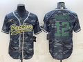 Men’s Green Bay Packers Aaron Rodgers #12 Grey camouflage Jersey Joint Edition