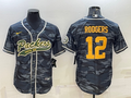 Men’s Green Bay Packers Aaron Rodgers #12 Grey camouflage Jersey Joint Edition