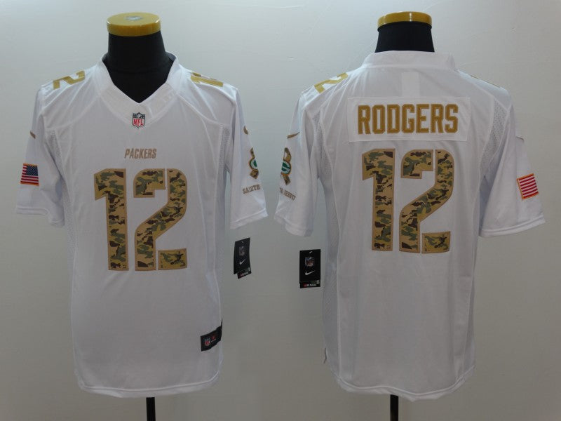 Men’s Green Bay Packers Aaron Rodgers #12 White Authentic Jersey