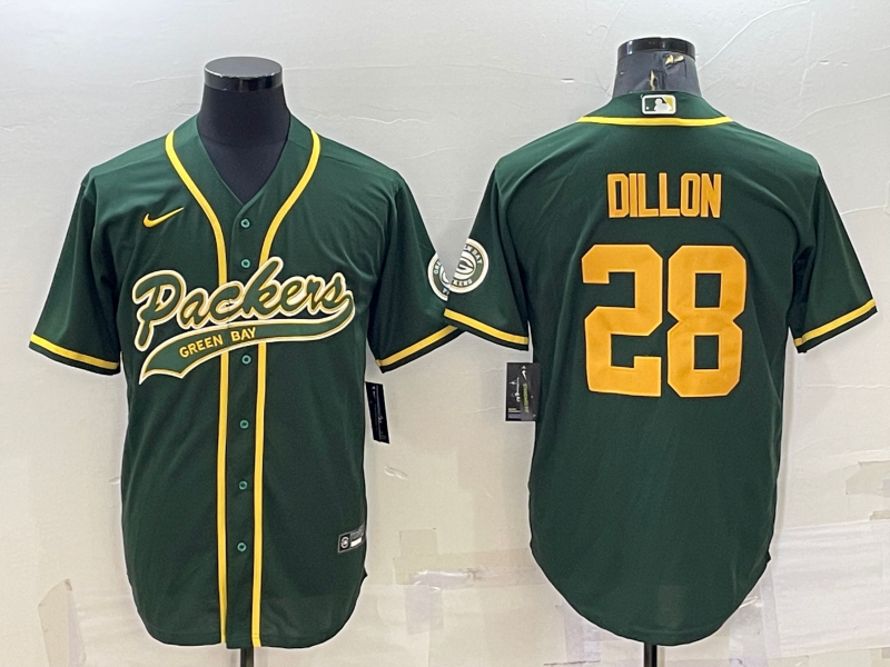 Men’s Green Bay Packers AJ Dillon #28 Green Jersey Joint Edition