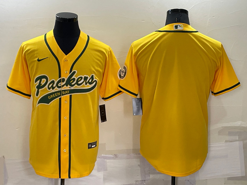 Men’s Green Bay Packers Yellow Blank Jersey