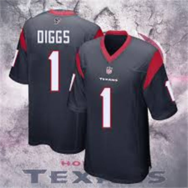 Men’s Houston Texans #1 Stefon Diggs Nike Navy Vapor Limited Player Jersey
