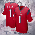 Men’s Houston Texans #1 Stefon Diggs Nike Red Alternate Vapor Limited Player Jersey