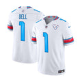 Men’s Houston Texans #1 Tank Dell White 2026 F.U.S.E. ‘HOUSTON/US’ Rivalries Collection Limited Stitched Football Jersey