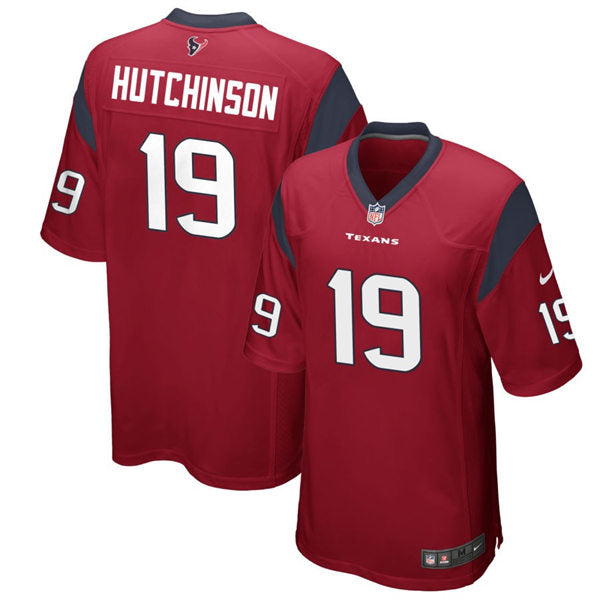 Men’s Houston Texans #19 Xavier Hutchinson Nike Red Alternate Vapor Limited Player Jersey