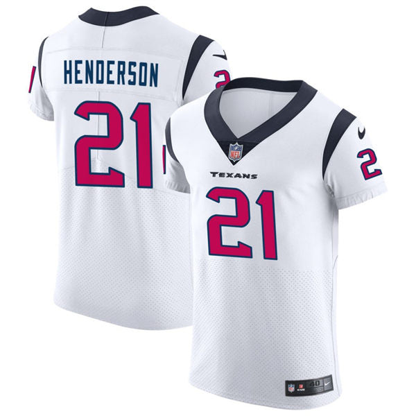 Men’s Houston Texans #21 C. J. Henderson Nike White Vapor Limited Player Jersey