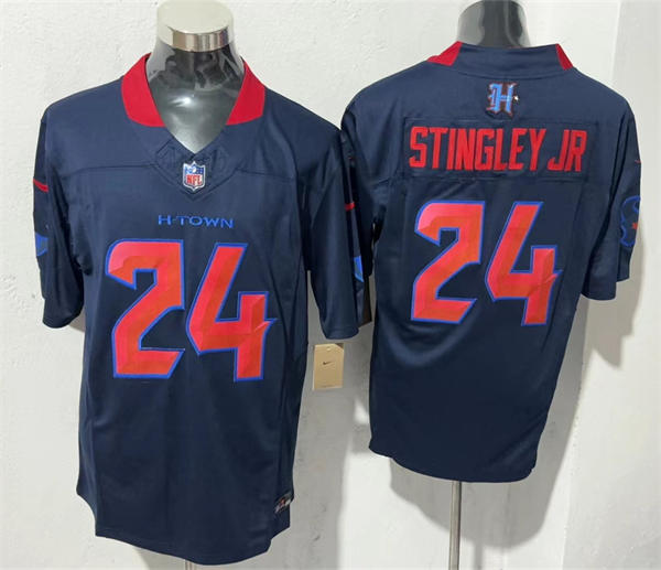 Men’s Houston Texans #24 Derek Stingley Jr Nike 2024 Navy 2nd Alternate F.U.S.E. Limited Player Jersey