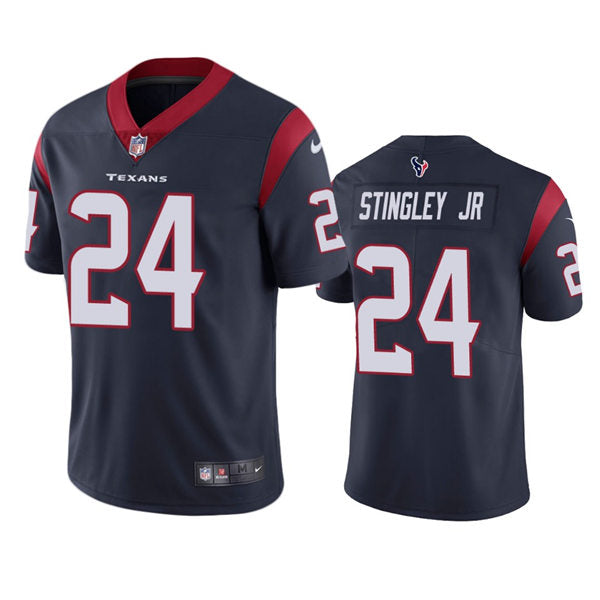 Men’s Houston Texans #24 Derek Stingley Jr Nike Navy Vapor Limited Player Jersey
