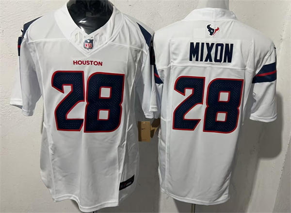 Men’s Houston Texans #28 Joe Mixon Nike White Vapor F.U.S.E. Limited Player Jersey