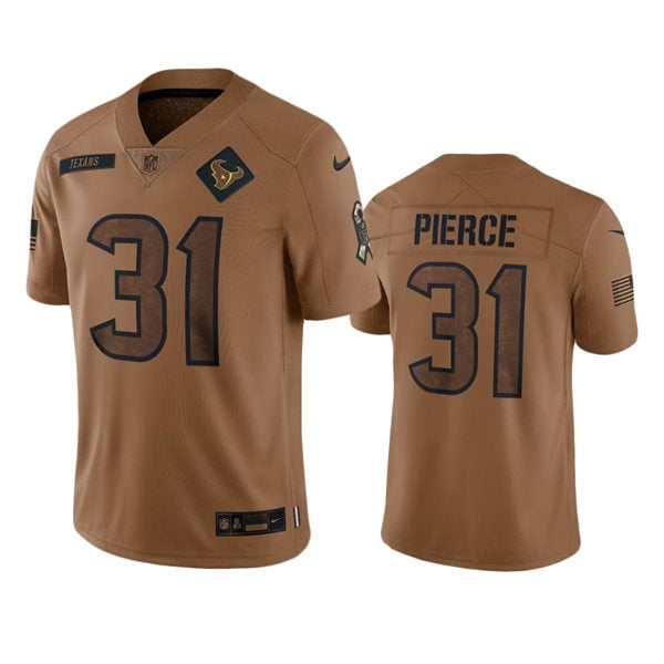 Men’s Houston Texans #31 Dameon Pierce Brown 2023 Salute To Service Limited Jersey