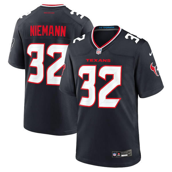 Men’s Houston Texans #32 Nick Niemann Nike Navy White Alternate F.U.S.E. Limited Player Jersey