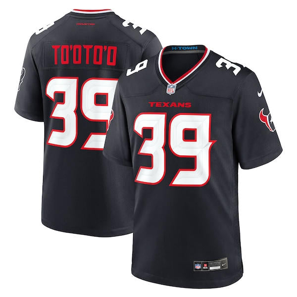 Men’s Houston Texans #39 Henry To’oTo’o Nike Navy White Alternate F.U.S.E. Limited Player Jersey