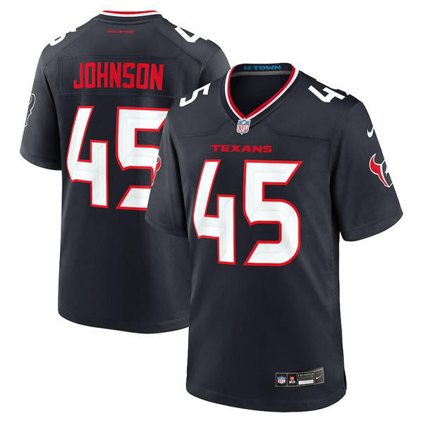 Men’s Houston Texans #45 Jakob Johnson Nike Navy White Alternate F.U.S.E. Limited Player Jersey