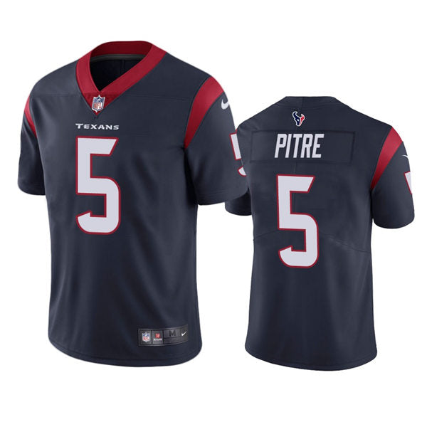Men’s Houston Texans #5 Jalen Pitre Nike Navy Vapor Limited Player Jersey