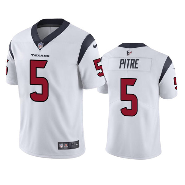 Men’s Houston Texans #5 Jalen Pitre  Nike White Vapor Limited Player Jersey