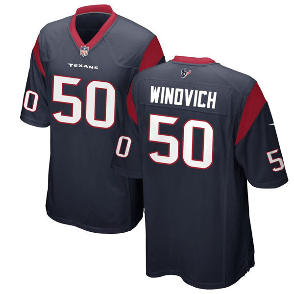Men’s Houston Texans #50 Chase Winovich Nike Navy Vapor Limited Player Jersey