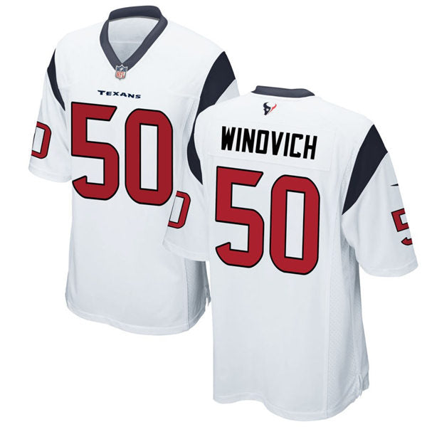 Men’s Houston Texans #50 Chase Winovich Nike White Vapor Limited Player Jersey