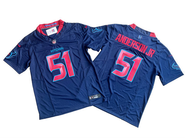Men’s Houston Texans #51 Will Anderson Jr. Nike 2024 Navy 2nd Alternate F.U.S.E. Limited Player Jersey