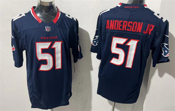 Men’s Houston Texans #51 Will Anderson Jr. Nike 2024 Navy Alternate F.U.S.E. Limited Player Jersey