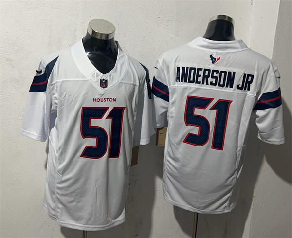 Men’s Houston Texans #51 Will Anderson Jr.  Nike 2024 White Vapor Limited Player Jersey