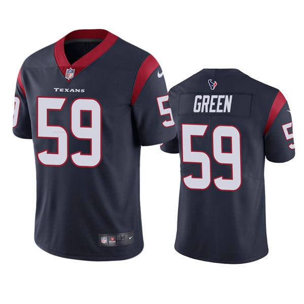 Men’s Houston Texans #59 Kenyon Green Nike Navy Vapor Limited Player Jersey
