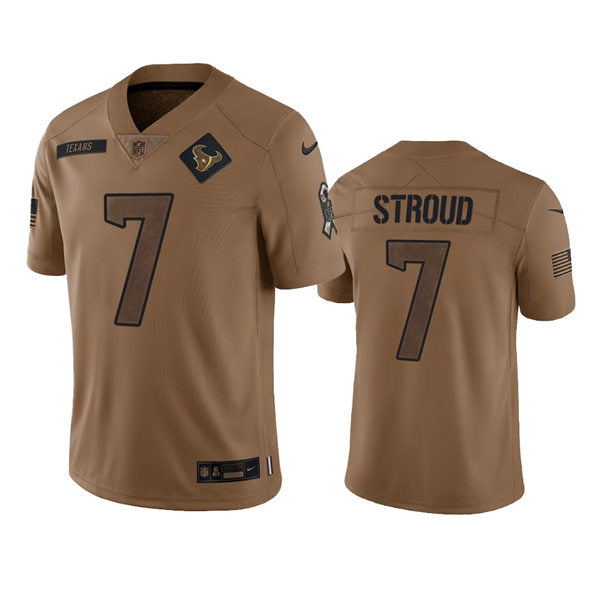 Men’s Houston Texans #7 C.J. Stroud Brown 2023 Salute To Service Limited Jersey