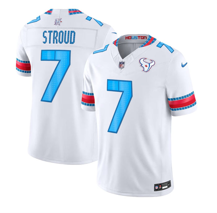 Men’s Houston Texans #7 C.J. Stroud White 2026 F.U.S.E. ‘HOUSTON/US’ Rivalries Collection Limited Stitched Football Jersey
