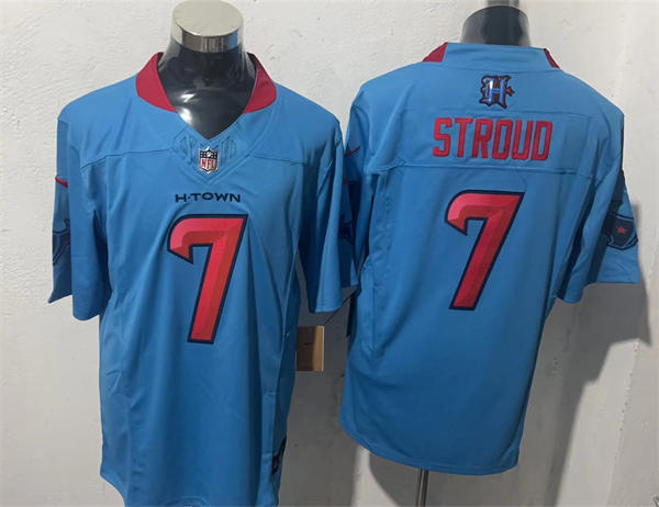 Men’s Houston Texans #7 CJ Stroud Blue H-Town Color Rush F.U.S.E. Limited Jersey