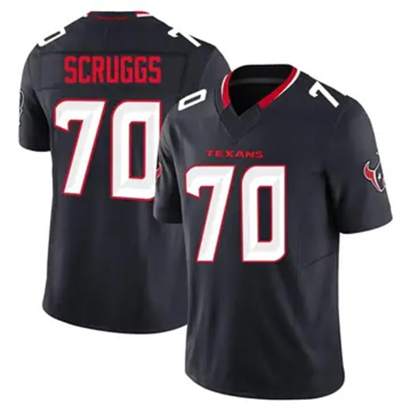 Men’s Houston Texans #70 Juice Scruggs Nike Navy White Alternate F.U.S.E. Limited Player Jersey