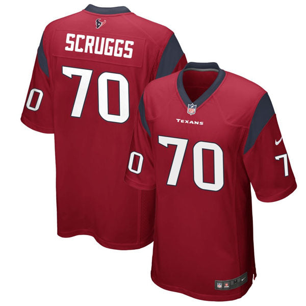 Men’s Houston Texans #70 Juice Scruggs Nike Red Alternate Vapor Limited Player Jersey