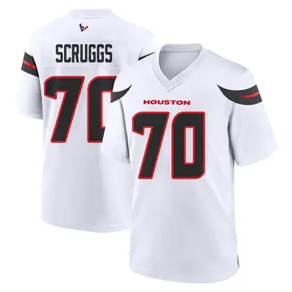 Men’s Houston Texans #70 Juice Scruggs Nike White Vapor F.U.S.E. Limited Player Jersey