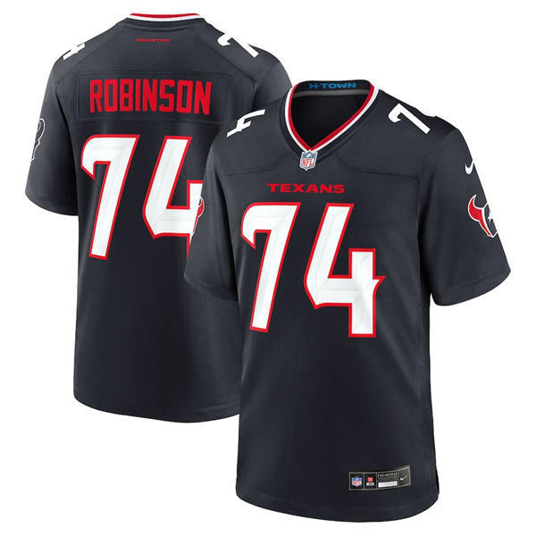 Men’s Houston Texans #74 Cam Robinson Nike Navy White Alternate F.U.S.E. Limited Player Jersey
