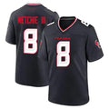 Men’s Houston Texans #8 John Metchie III  Nike Navy White Alternate F.U.S.E. Limited Player Jersey