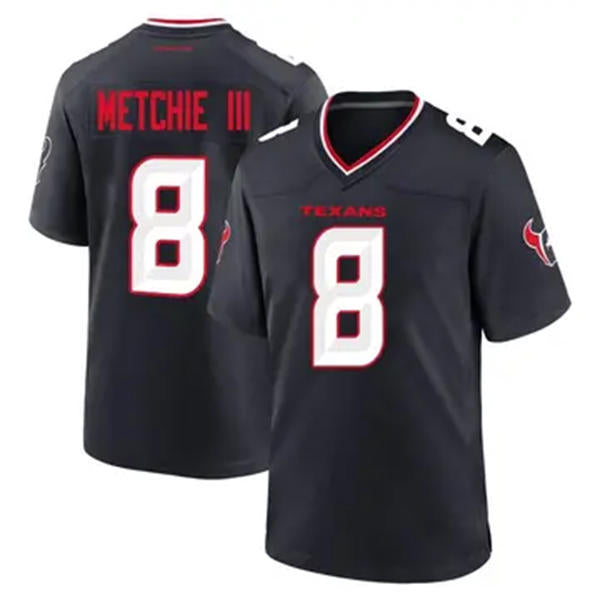 Men’s Houston Texans #8 John Metchie III  Nike Navy White Alternate F.U.S.E. Limited Player Jersey